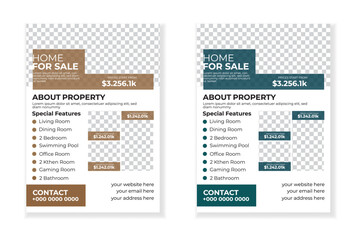 Real estate flyer design templte layout