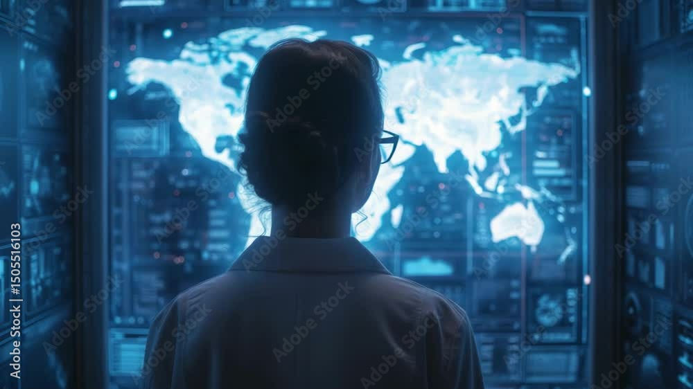 Poster exploration of global data trends in a high-tech control room with interactive display technologies
