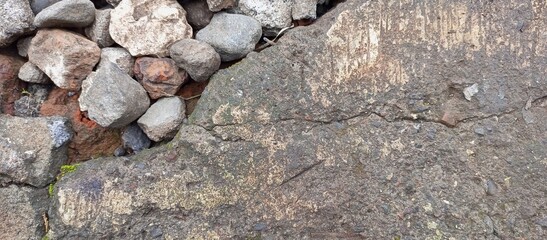 Rough Cracked Concrete Surface with Surrounding Rubble