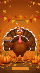 Fototapeta premium Dancing Turkey: A Fun and Quirky Thanksgiving Character
