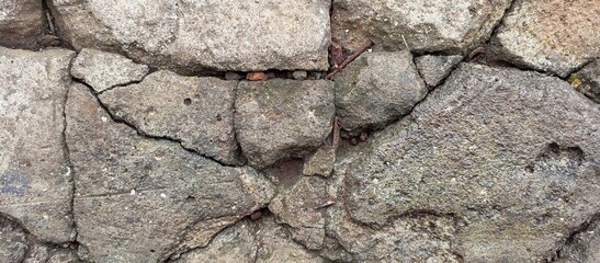 Rough Stone Wall Texture with Natural Cracks