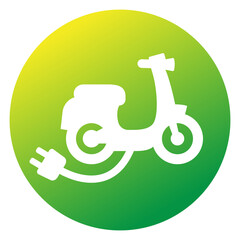 electric scooter with a plug, line icon