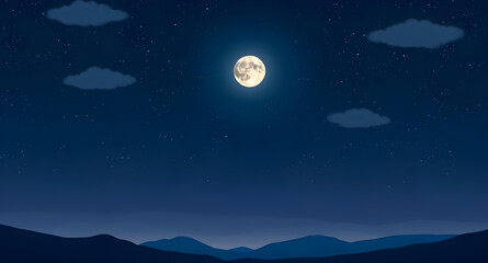 Full moon, Moon over sky, Night sky with moon, Moonlight, Full moon background, Bright moon, Lunar sky, Starry night with moon, Moon glow, Moon in clouds, Full moon illustration, Moon over city, Moon  © mrpixel