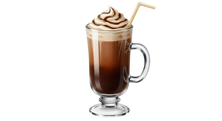 Isolated Glass of Mocha with Whipped Cream
