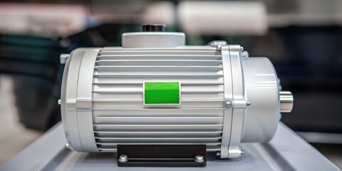 Bio, Circular and Green Economy BCG concept Electric motor with a sleek design and green label.