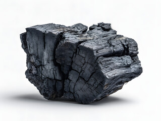 Obraz premium Close-up shot of a charred piece of wood, perfect for illustrating concepts of burning or fuel.