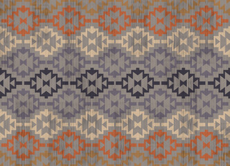 Navajo pattern.Square shape on grey background.Geometric shape.Horizontal pattern.Zigzag pattern.Seamless.Triangle shape.DIgital design.Illustration.Line.Design for clothes.Carpet.Printing. Knitting