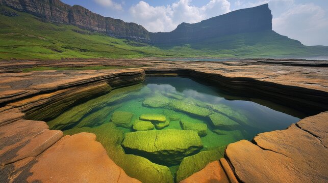 Eshaness Pool: Serene Coastal Rock Formation