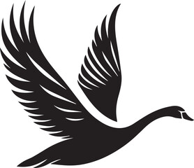 Minimalist Black Swan Silhouette Vector Art – Elegant Curves & Stylized Feathers