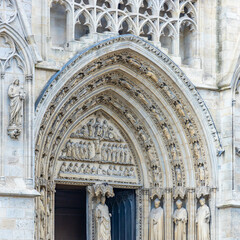 Fototapeta premium Sculptures on the north portal of the Saint-Andre Cathedral in Bordeaux, France