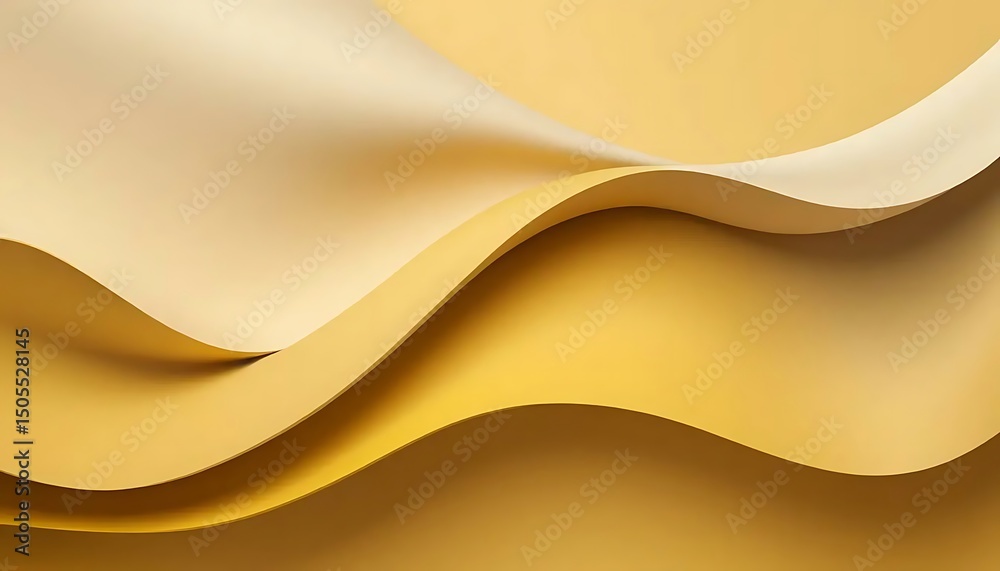 Poster golden lumen abstract background featuring flowing lines and a subtle gradient effect and shadows