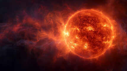 Radiant Sun with Fiery Surface