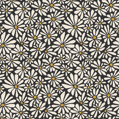 Trendy minimalist seamless botanical pattern with abstract creative hand drawn composition