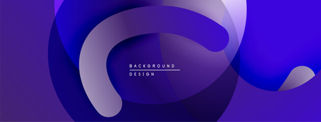 Abstract fluid shapes, vibrant purple hues, modern design. Overlapping layers create depth, smooth gradients present visual interest.