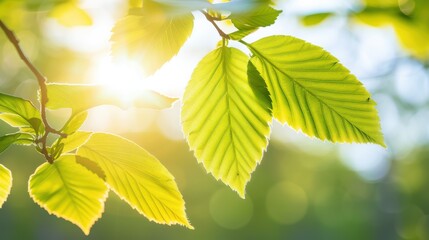 Sunlit Green Leaves: Nature's Renewal