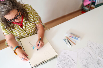 woman, drawing, sketch