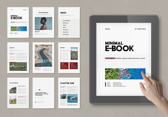 Clean Minimalist Ebook Template Design with Editorial Layout