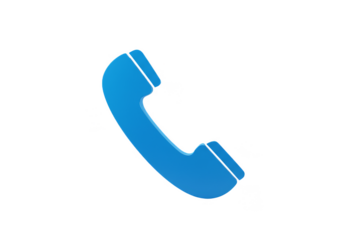 Blue Phone Icon Symbolizes Modern Communication Over Transparent BG