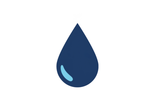 Blue Droplet Illustration Fresh Liquid Design on Transparent Backdrop - Powered by Adobe