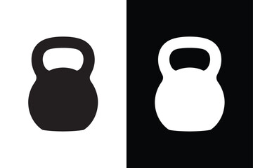 Fototapeta premium Kettlebell icon vector on White Background ,Vector Art Illustration on white background.