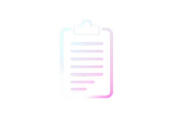 Clipboard Icon Document Task Checklist in White on Transparent Background