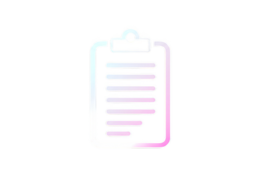 Clipboard Icon Document Task Checklist in White on Transparent Background