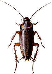 Cockroach Insect Pest Closeup Brown Transparent Background Isolated