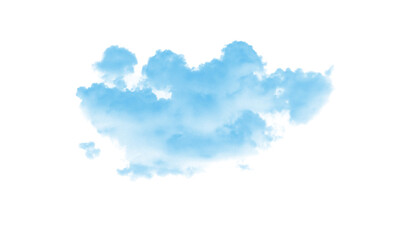 High resolution watercolor blue cloud PNG with transparent background for dreamy, sky themed designs