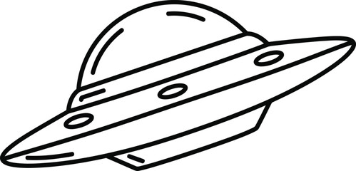 Unidentified Flying Object Illustration: A simplified, yet intriguing illustration of a classic unidentified flying object, capturing a sense of mystery and wonder.