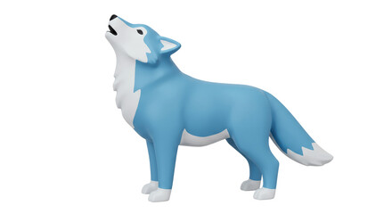 Isolated Cartoon Wolf