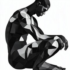 Bodybuilder with biceps, concept art