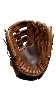 Brown Leather Baseball Glove Isolated On Transparent Background Illustration