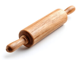 Fototapeta premium Wooden rolling pin isolated on white background for baking and cooking