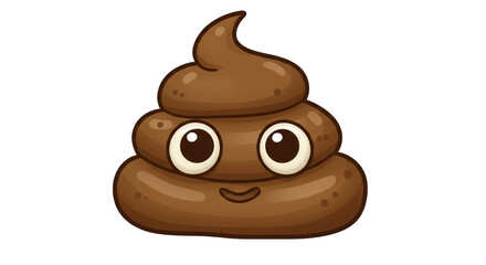 Cartoon Smiling Poop Emoji Illustration Isolated on Transparent Background