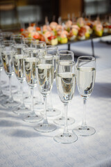 glasses of champagne on table