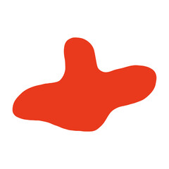 Abstract element of figure in children's doodle style orange color on white background
