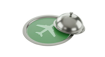 Obraz premium Isolated Airplane Symbol on Food Tray