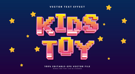 Kids toy 3d editable text effect template suitable for Star theme © Easin Arafat