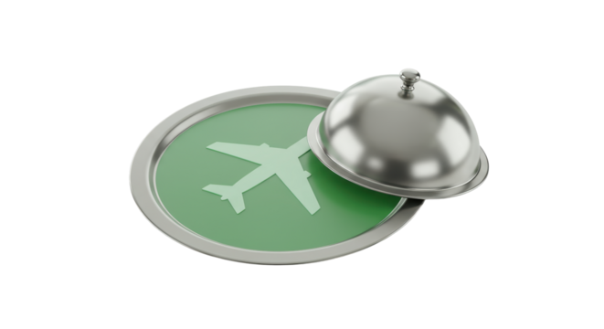 Isolated Airplane Symbol on Food Tray