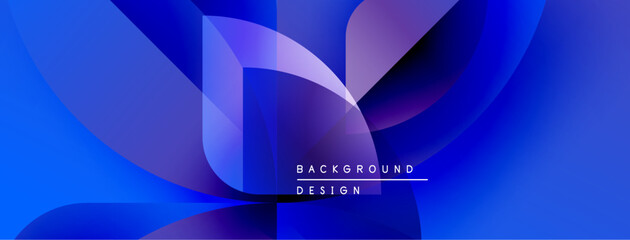 Abstract blue design features flowing shapes, gradients. Modern aesthetic, dynamic composition, text reads background design.