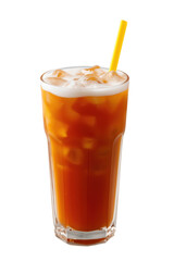  Refreshing Tea: A vibrant glass of iced tea with a yellow straw, ready to quench your thirst