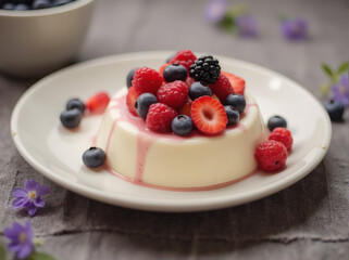 Panna Cotta with Fresh Berries