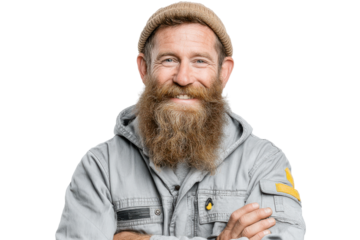 Electrical Worker Ready for Job isolated on Transparent Background PNG