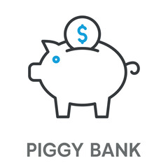 Obraz premium piggy bank concept simple design icons, simple style design inspiration for any interface and purpose suitable for symbols and more 
