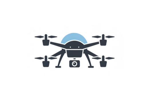 Illustration Drone Isolated Background Sky Surveillance Technology Camera