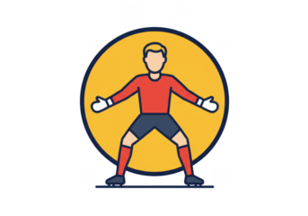 Illustration of Goalkeeper Ready for Save in Soccer Game
