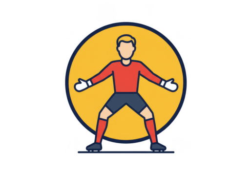 Illustration of Goalkeeper Ready for Save in Soccer Game