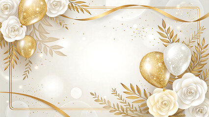 "Golden Elegance: Luxurious White & Gold Invitation Design"