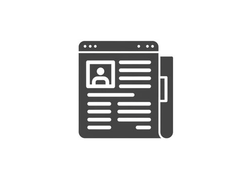 Contact Page Illustration Personal Profile CV Resume Browser Icon