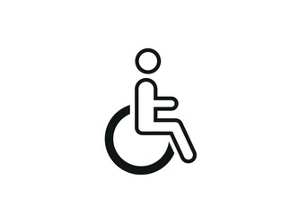 Illustration of Wheelchair Icon for Disabled Access Symbol
